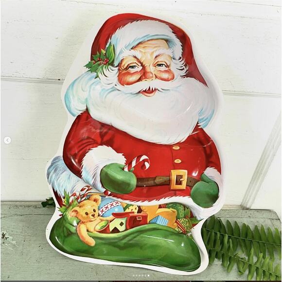 Vintage Christmas Santa Cookie Tray Plastic - Picture 6 of 6